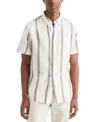 Nautica Men's Short Sleeve Striped Button-down Shirt In Neutral