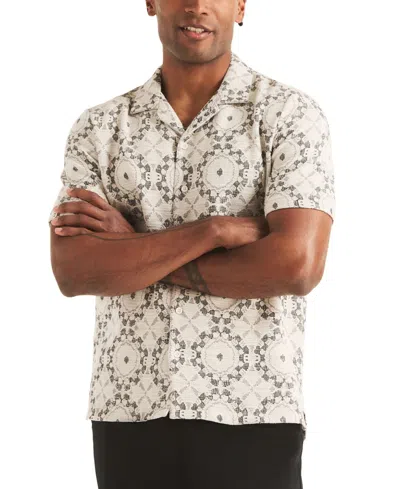 Nautica Men's Short-sleeve Jacquard Knit Shirt In White