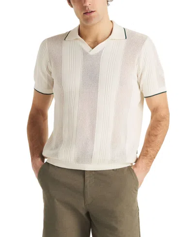 Nautica Mens Short-sleeve Sweater Polo In Neutral