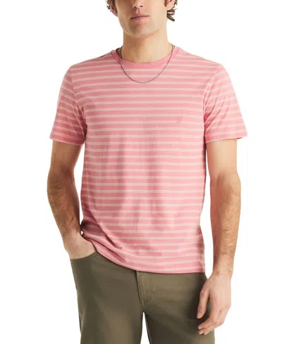 Nautica Men's Short-sleeve Stripe T-shirt In Pink