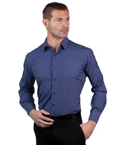Nautica Men's Slim Fit Supershirt Dress Shirt In Dark Blue White