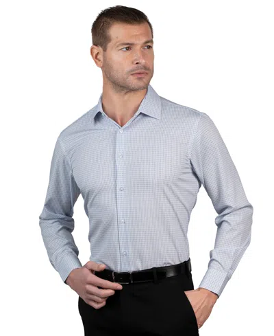 Nautica Men's Slim Fit Supershirt Dress Shirt In White Light Blue