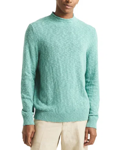 Nautica Men's Slub Linen Crewneck Sweater In Dusty Turquoise