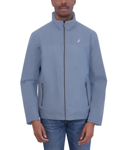 Nautica Men's Stretch Performance Windbreaker And Rain Jacket In China Blue