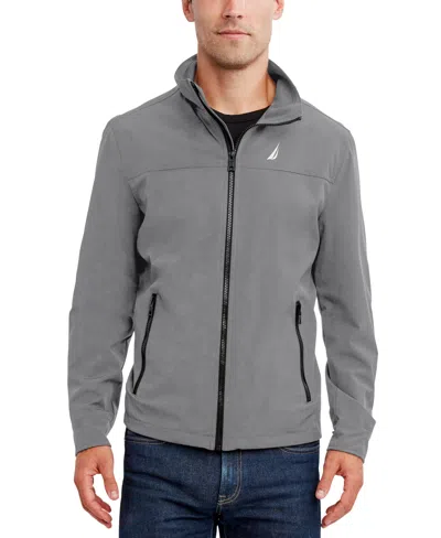 Nautica Men's Stretch Performance Windbreaker And Rain Jacket In Cloud Grey