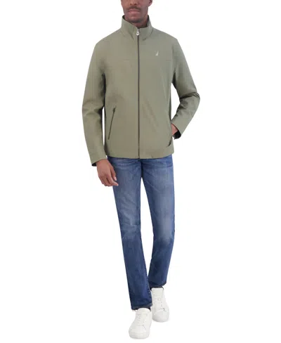 Nautica Men's Stretch Performance Windbreaker And Rain Jacket In Dusty Olive