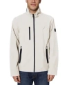 Nautica Men's Stretch Performance Windbreaker And Rain Jacket In Stone