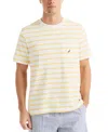 Nautica Mens Striped Textured Crewneck T-shirt In White