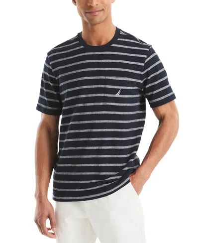 Nautica Men's Stripe Crewneck T-shirt In Blue