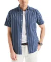 Nautica Men's Stripe Oxford Shirt In Blue