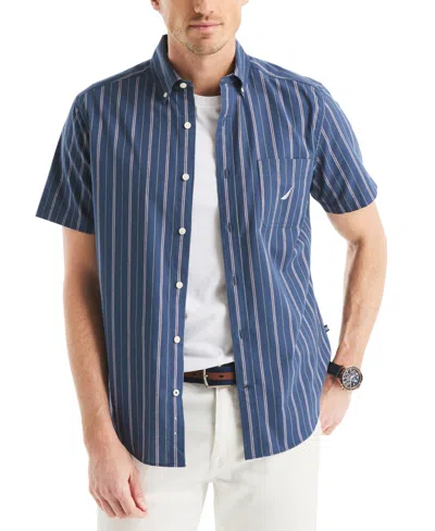 Nautica Men's Stripe Oxford Shirt In Blue