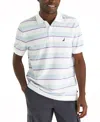 Nautica Mens Classic Fit Striped Deck Polo In Bright White