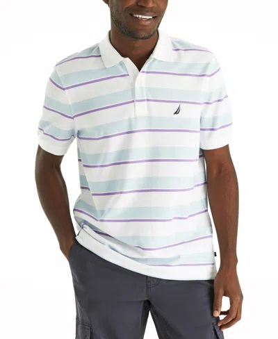 NAUTICA MEN'S STRIPED CLASSIC-FIT DECK POLO SHIRT