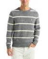 Nautica Men's Striped Crewneck Sweater In Gray