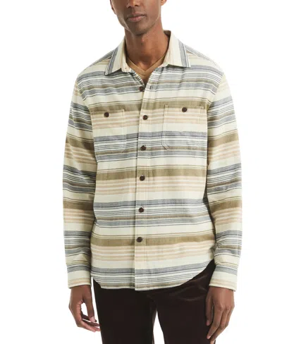 Nautica Men's Striped Long Sleeve Shirt In Brown