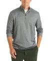 Nautica Men's Striped Quarter-zip Sweatshirt In Gray