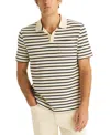 Nautica Men's Striped Short Sleeve Polo Shirt In Neutral