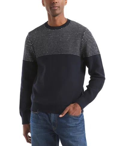 Nautica Men's Textured Colorblocked Crewneck Sweater In Black
