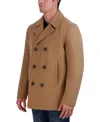 Nautica Men's Three-button Pea Coat In Camel