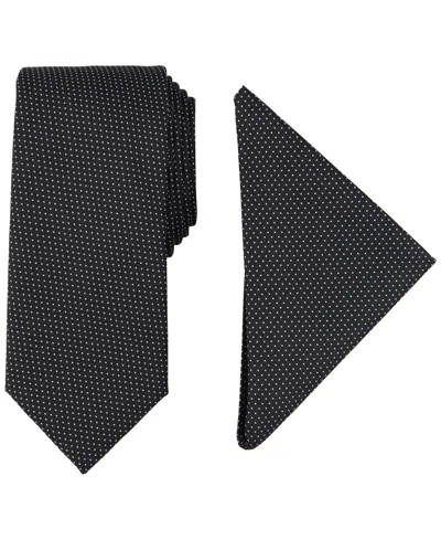 Nautica Men's Tjorn Dot Te & Pocket Square Set In Black