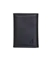 Nautica Men's Trifold Leather Wallet In Black