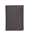 Nautica Men's Trifold Leather Wallet In Brown