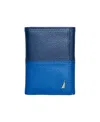 Nautica Men's Trifold Leather Wallet In Cobalt Blue