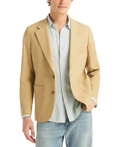 Nautica Men's Two Button Linen-blend Sport Blazer In Neutral