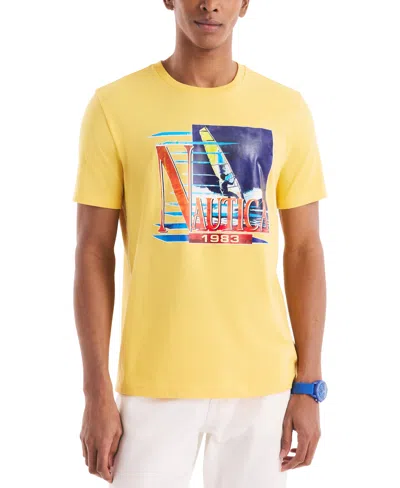 Nautica Men's Windsurfing Logo Graphic T-shirt In Yellow