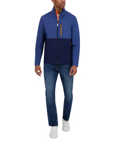 Nautica Men's Zip-front Lightweight Packable Track Jacket In Blue Indigo