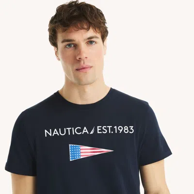 Nautica Mens 1983 Graphic T-shirt In Blue