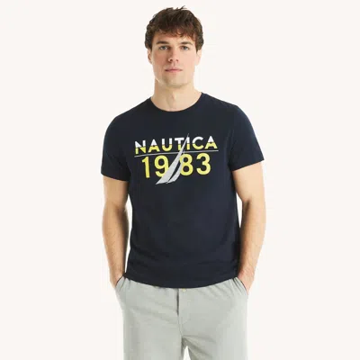 Nautica Mens 1983 Graphic T-shirt In Blue