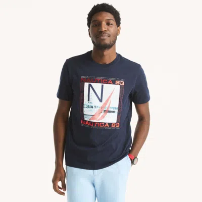 Nautica Mens 1983 Graphic T-shirt In Blue