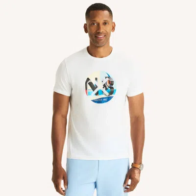 Nautica Mens 1983 Graphic T-shirt In White