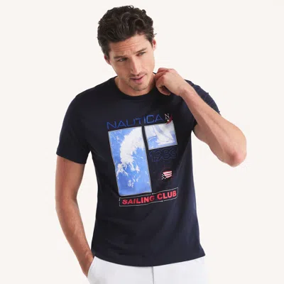 Nautica Mens 1983 Sailing Club Graphic T-shirt In Multi