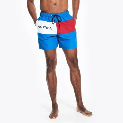 Nautica Mens 6" Heritage Flag Quick-dry Swim In Multi