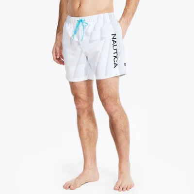 Nautica Mens 6" Ombre Wave Swim In White