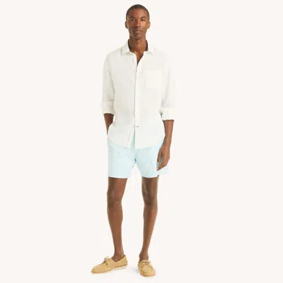 Nautica Mens 6" Printed Quick-dry Swim In White