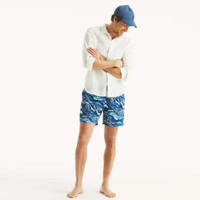 Nautica Mens 6" Quick-dry Swim In Blue