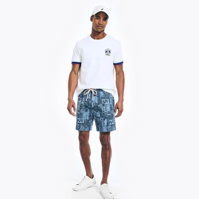 Nautica Mens 7" Pull-on Printed Boardwalk Short In Multi