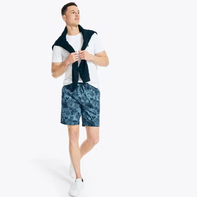 Nautica Mens 8" Printed Pull-on Short In Blue