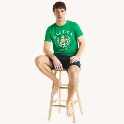 Nautica Mens Anchor Graphic T-shirt In Multi