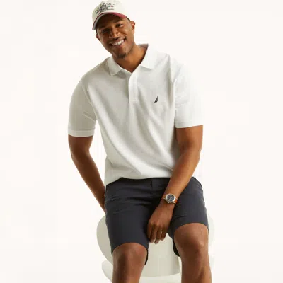 Nautica Mens Big & Tall Classic Fit Deck Polo In White