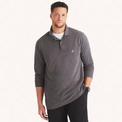 Nautica Mens Big & Tall Classic Fit Long Sleeve Deck Polo In Pink