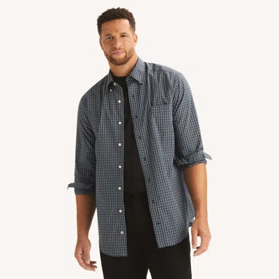 Nautica Mens Big & Tall Classic Fit Plaid Shirt In Blue
