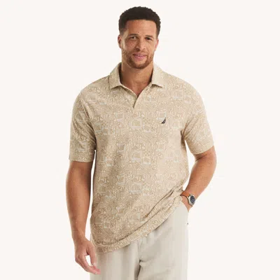 Nautica Mens Big & Tall Classic Fit Printed Polo In Neutral