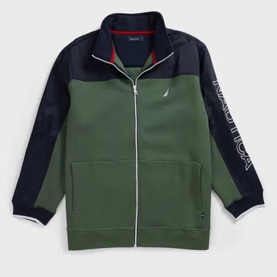 Nautica Mens Big & Tall Colorblock Full Zip Track Jacket In Multi