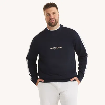 Nautica Mens Big & Tall Fleece Crewneck Sweatshirt In Blue