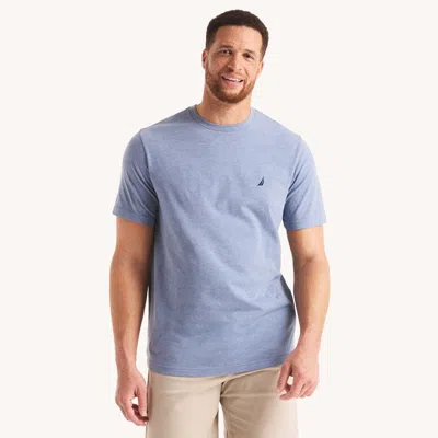 Nautica Mens Big & Tall Heather Crewneck Deck T-shirt In Blue