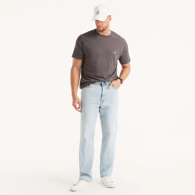 Nautica Mens Big & Tall Heather Crewneck Deck T-shirt In Gray